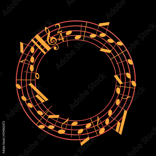 3d illustration of musical notes