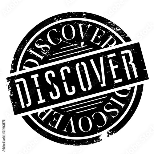 Discover rubber stamp. Grunge design with dust scratches. Effects can be easily removed for a clean, crisp look. Color is easily changed.