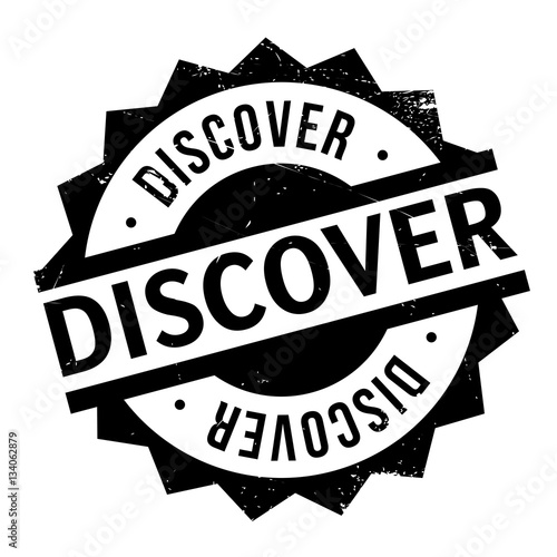 Discover rubber stamp. Grunge design with dust scratches. Effects can be easily removed for a clean, crisp look. Color is easily changed.