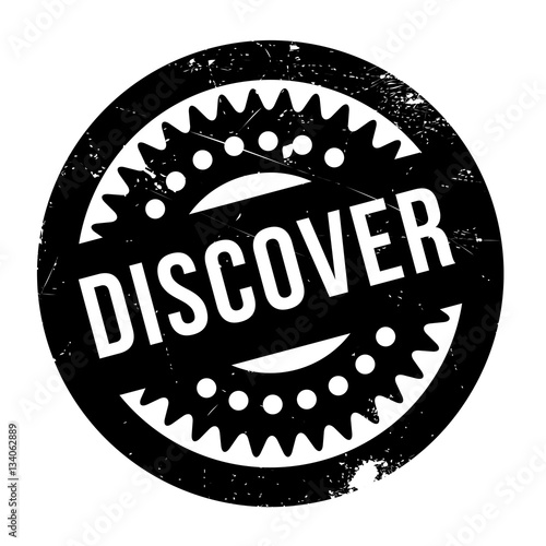 Discover rubber stamp. Grunge design with dust scratches. Effects can be easily removed for a clean, crisp look. Color is easily changed.