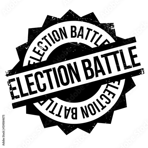 Election Battle rubber stamp. Grunge design with dust scratches. Effects can be easily removed for a clean, crisp look. Color is easily changed.