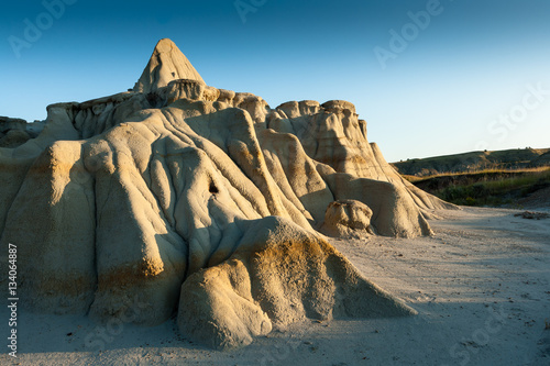 Erosion at Theodore Roosevelt National Park at sunrise, ND