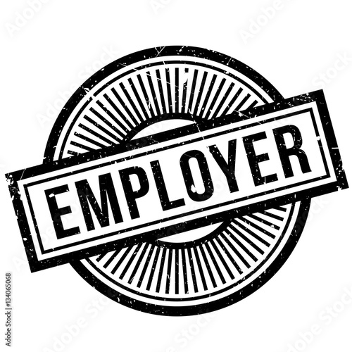 Employer rubber stamp. Grunge design with dust scratches. Effects can be easily removed for a clean, crisp look. Color is easily changed.