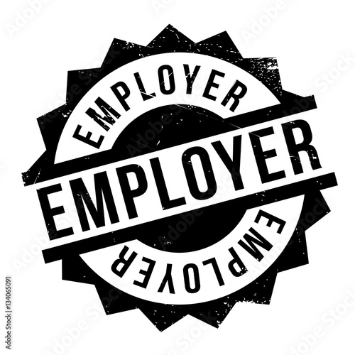 Employer rubber stamp. Grunge design with dust scratches. Effects can be easily removed for a clean, crisp look. Color is easily changed.