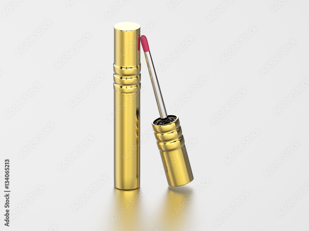 3D illustration gold lip gloss 3D illustration gold lip gloss