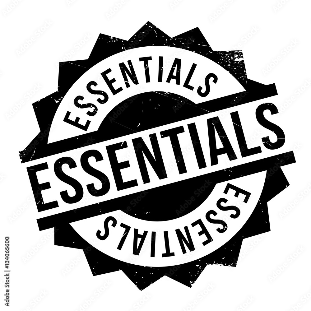 Fototapeta premium Essentials rubber stamp. Grunge design with dust scratches. Effects can be easily removed for a clean, crisp look. Color is easily changed.