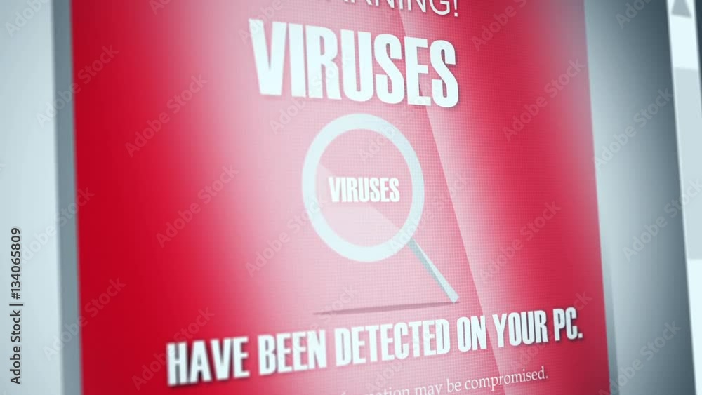 Virus Popup Alert on a Computer Screen Virus Popup Alert on a Computer Screen
