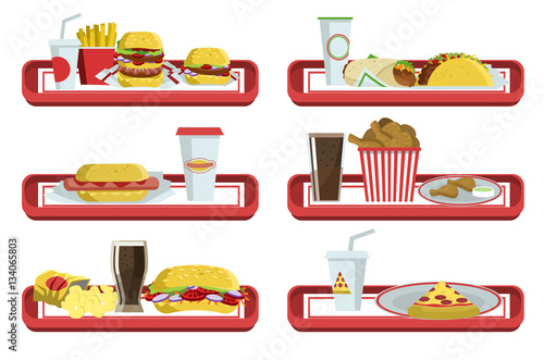fast food restaurant plates