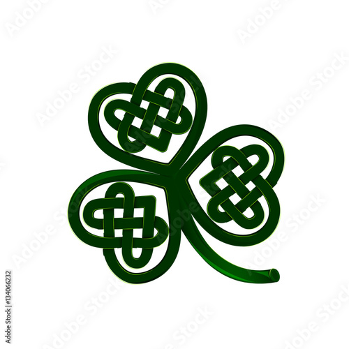 Abstract three leaves clover on white background