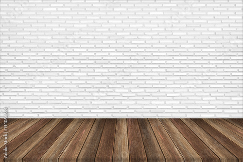 white brick wall with wood floor