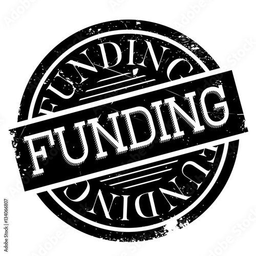 Funding rubber stamp. Grunge design with dust scratches. Effects can be easily removed for a clean, crisp look. Color is easily changed.
