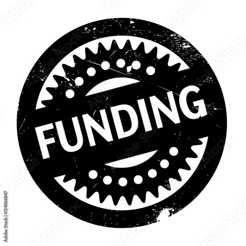 Funding rubber stamp. Grunge design with dust scratches. Effects can be easily removed for a clean, crisp look. Color is easily changed.