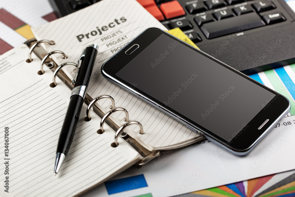 Business Objects in the office on the table Business Objects in the office on the table