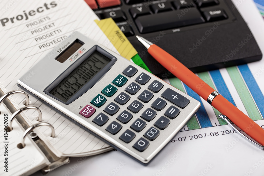 Business Objects in the office on the table Business Objects in the office on the table
