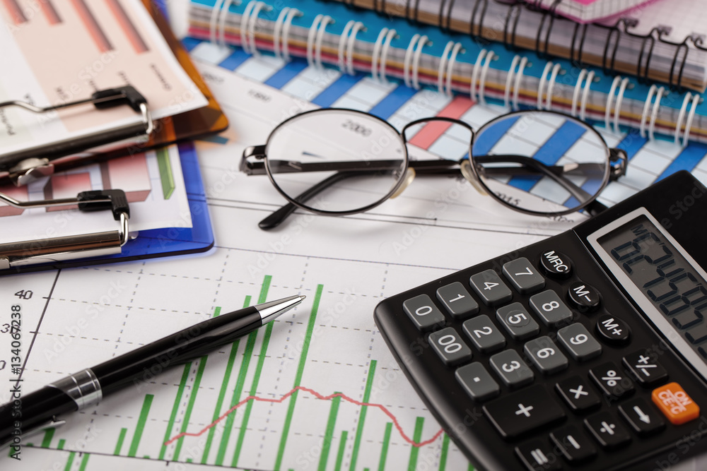 Business Objects in the office on the table Business Objects in the office on the table