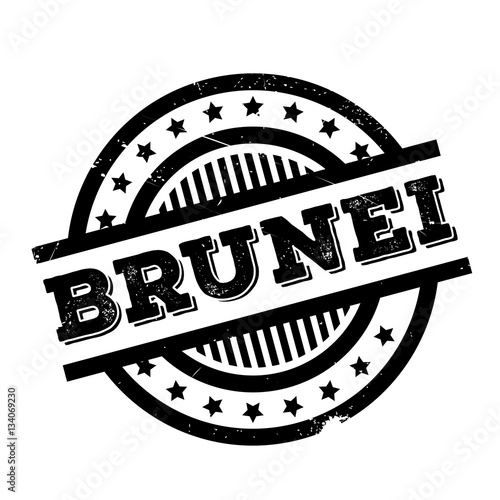 Brunei rubber stamp. Grunge design with dust scratches. Effects can be easily removed for a clean, crisp look. Color is easily changed.