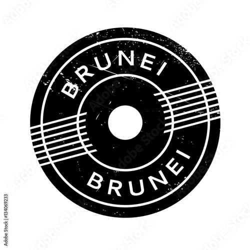 Brunei rubber stamp. Grunge design with dust scratches. Effects can be easily removed for a clean, crisp look. Color is easily changed.