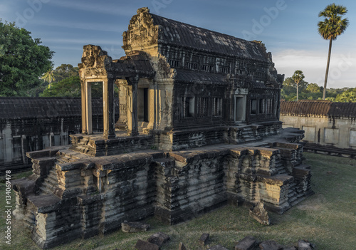 Angkor Wat temple in hot sunny morning