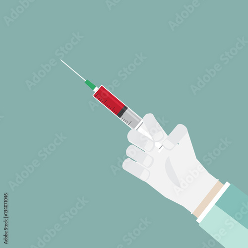 Hand hold syringe test on super bug, Lab test.