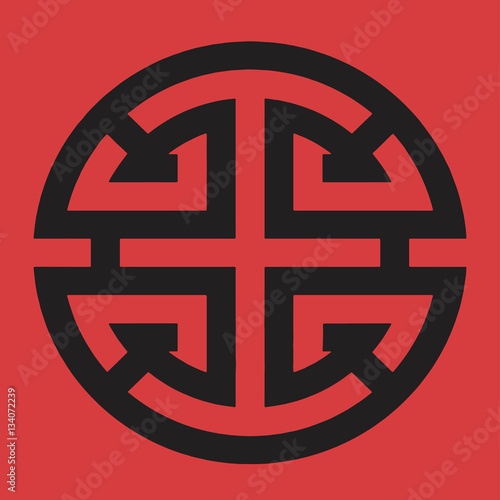 Chinese Lu Symbol in Pop Art Style Vector Icon