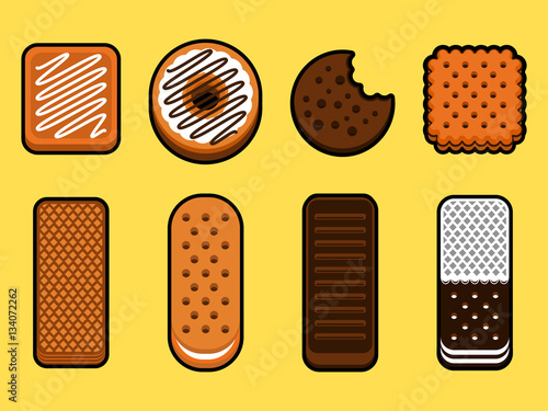  Delicious biscuits with cartoon style design