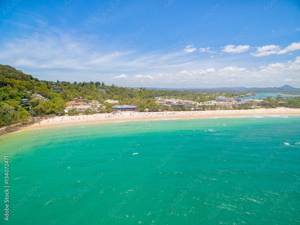 An aerial view of Noosa National Park on Queensland's Sunshine Coast in Australia