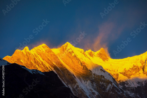 Annapurna mountain at sunrise from Annapurna base camp ,Nepal.