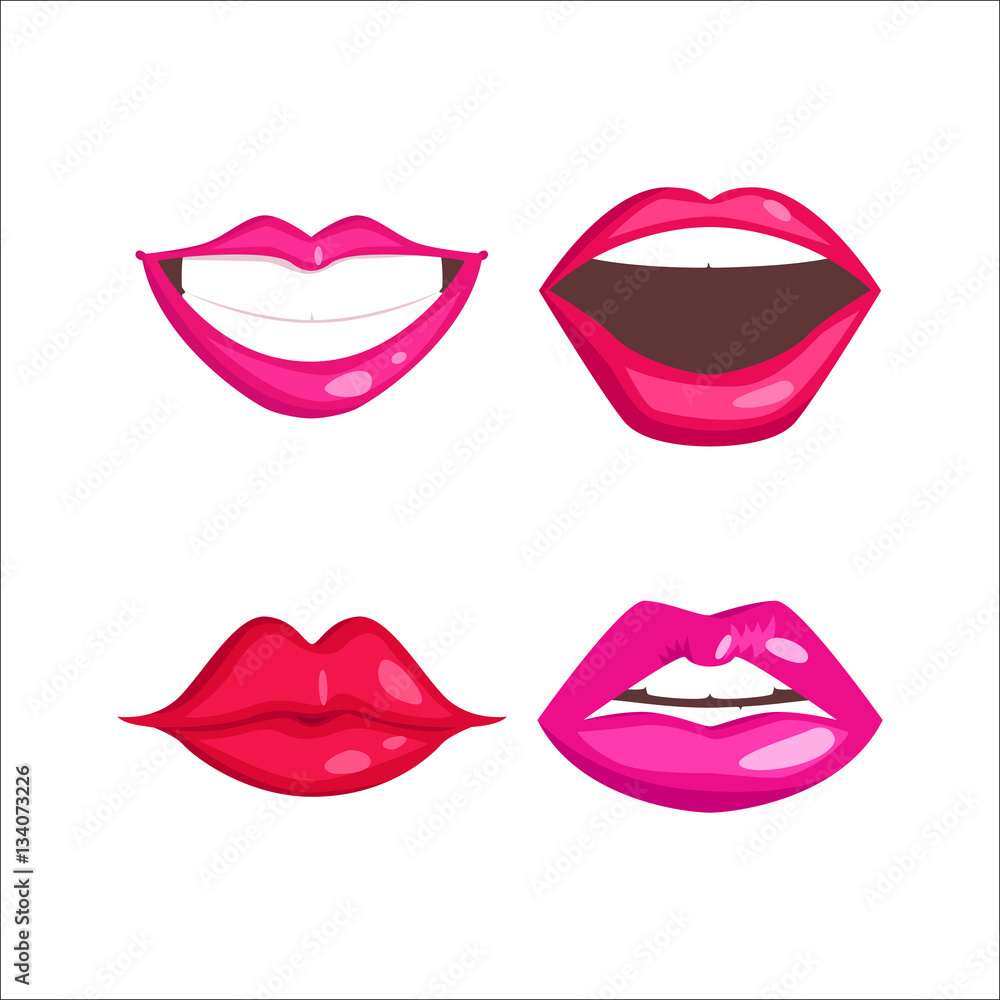 Woman lips vector illustration.