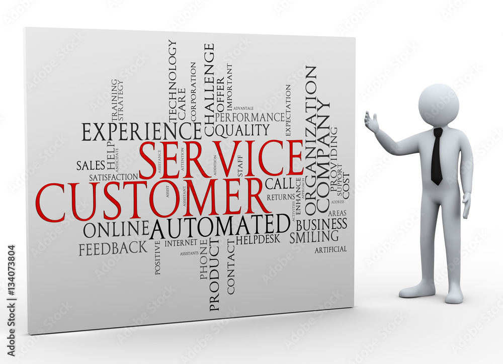3d businessman and customer service wordcloud 3d businessman and customer service wordcloud