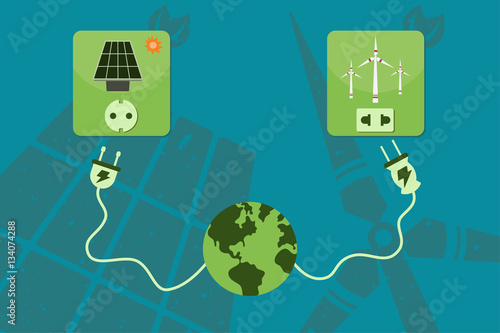 Fotografi Save environment and green power concept