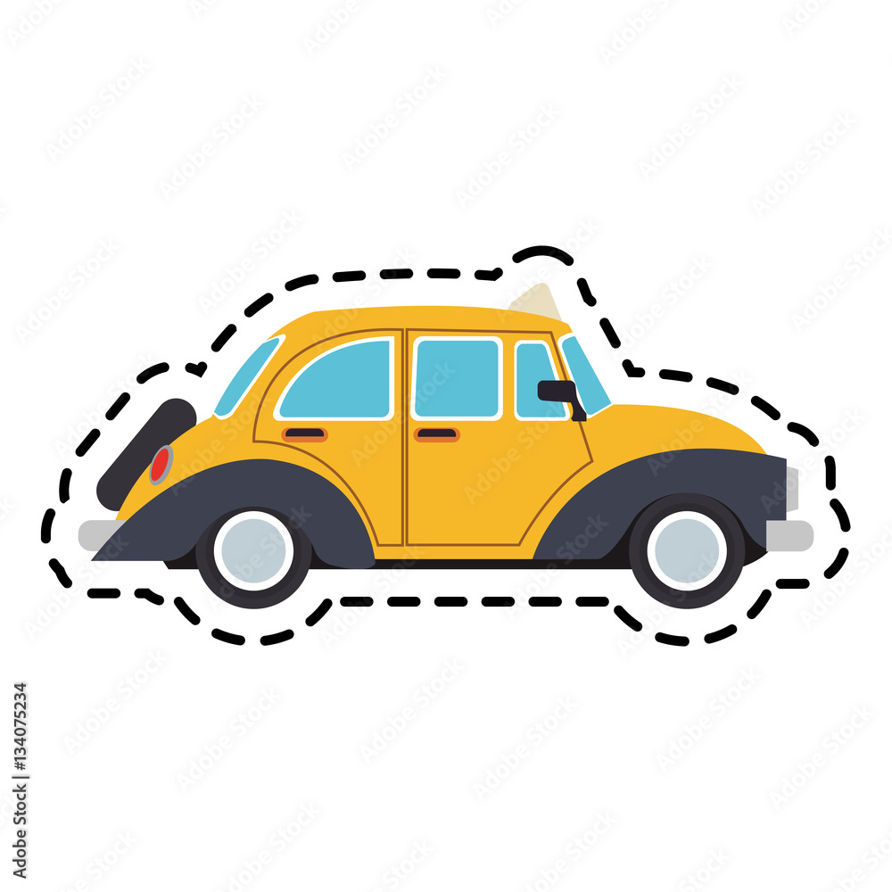 classic taxi car icon over white background. colorful design. vector illustration classic taxi car icon over white background. colorful design. vector illustration
