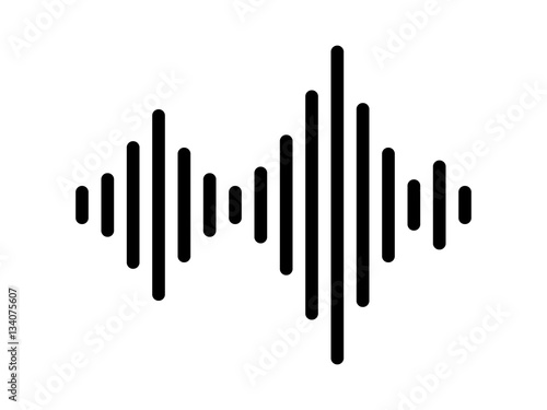 Sound / audio wave or soundwave line art vector icon for music apps and websites photo