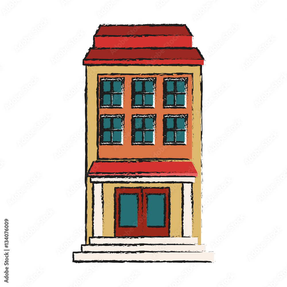 Obraz premium school building icon over white background. colorful design. vector illustration