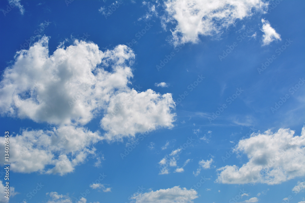 Fototapeta premium Blur blue pastel heaven clouds sky background. Soft focus lans flare sunlight. Abstract blurred cyan gradient with beautiful bokeh. Open view out windows summer spring.