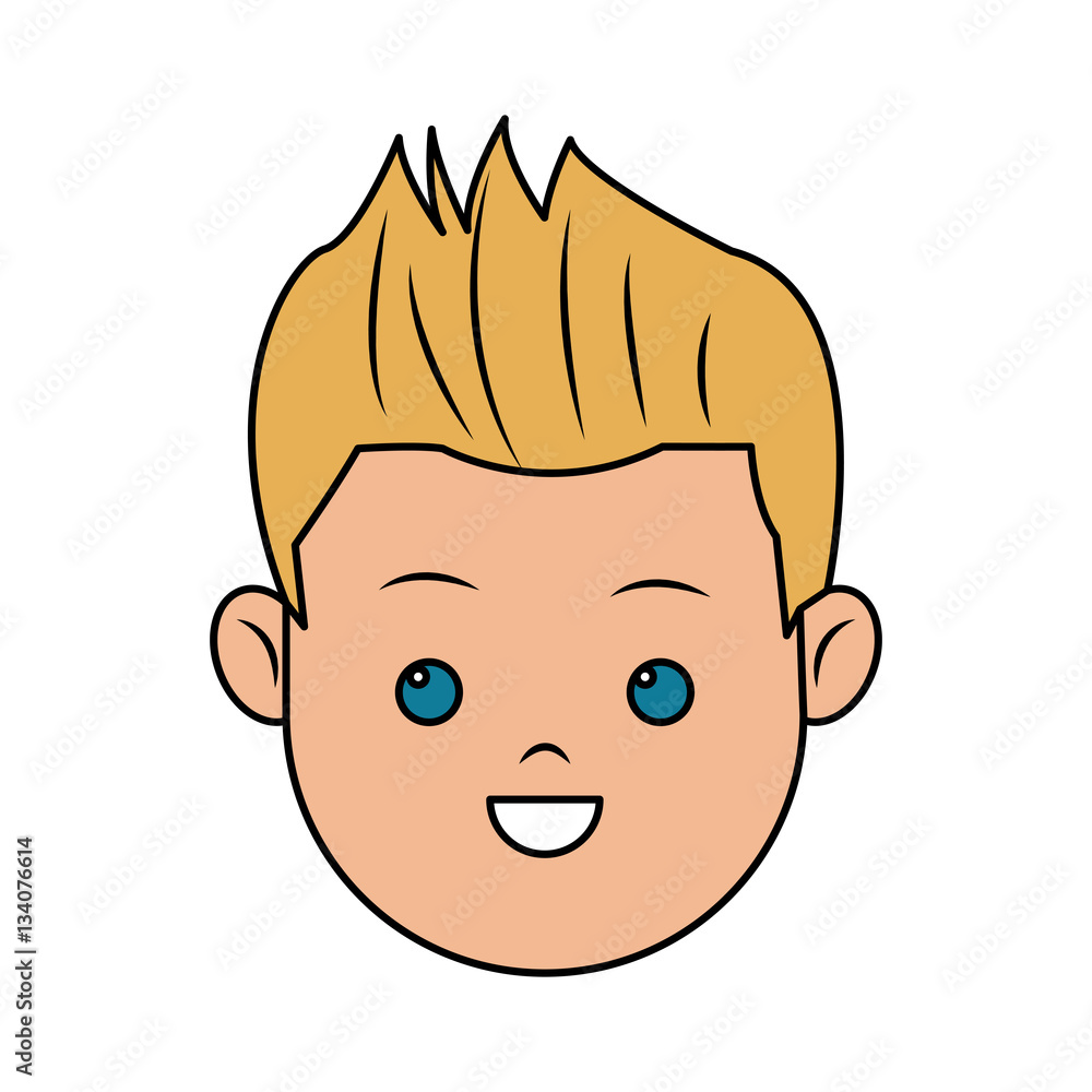 happy boy face cartoon icon over white background. colorful design. vector illustration happy boy face cartoon icon over white background. colorful design. vector illustration