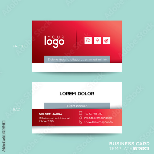 Clean and simple red business card design