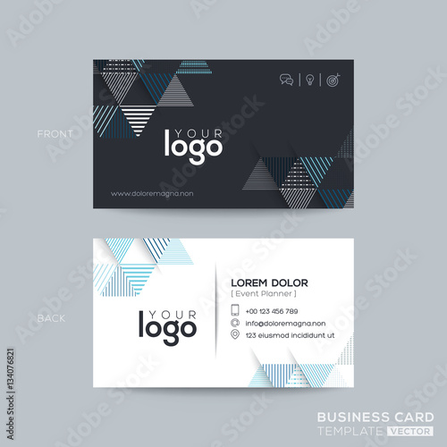 Blue and Black Triangle modern business card design