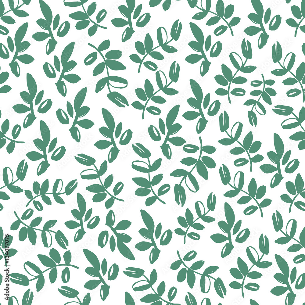 Seamless pattern with hand drawn branches. Eco background.
