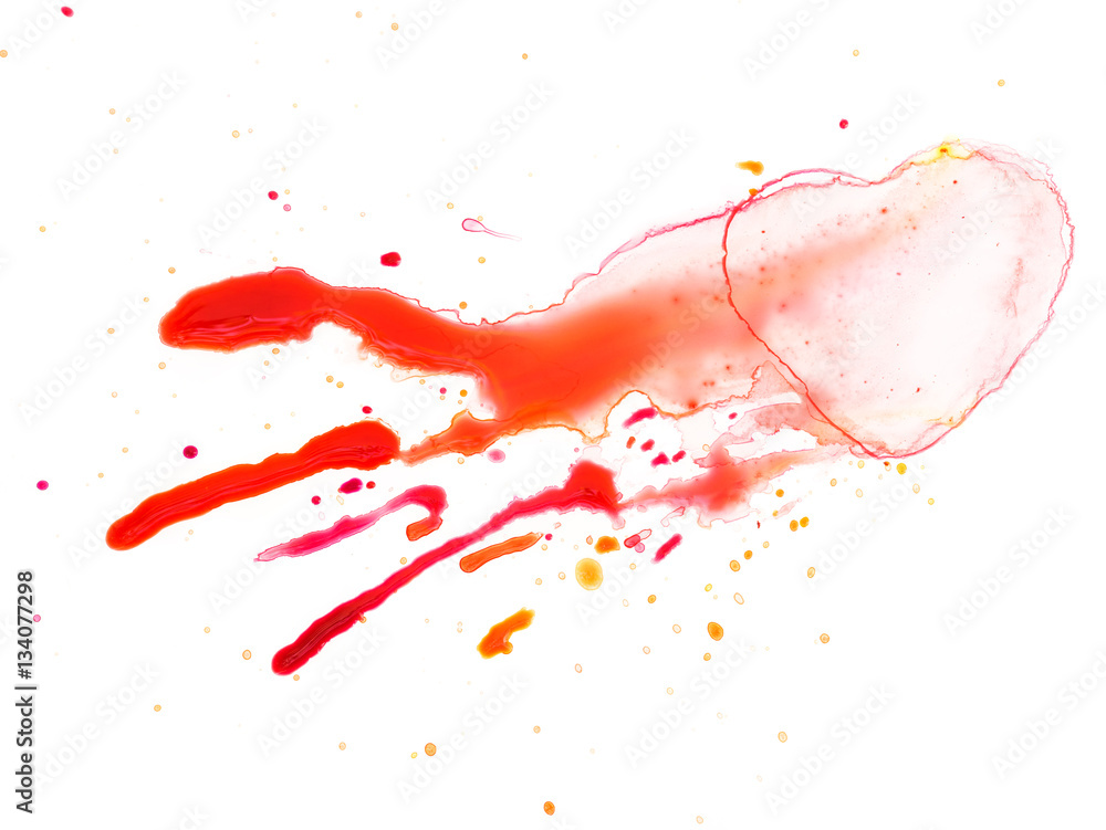 Watercolor Of Heart Shape On White Watercolor Of Heart Shape On White