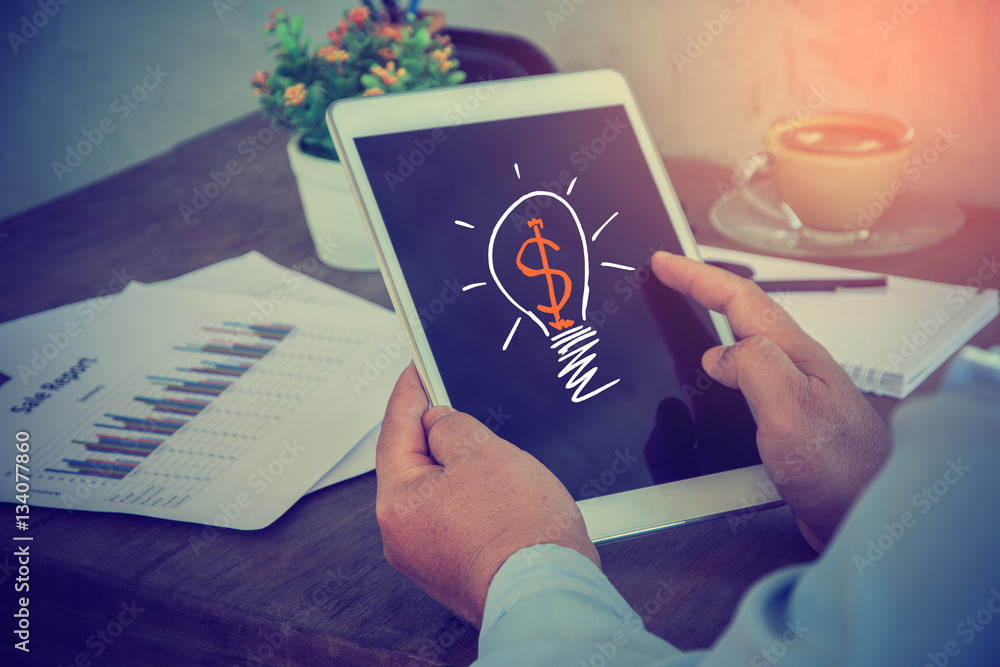 Business woman using a laptop to analysis marketing. Business woman using a laptop to analysis marketing.