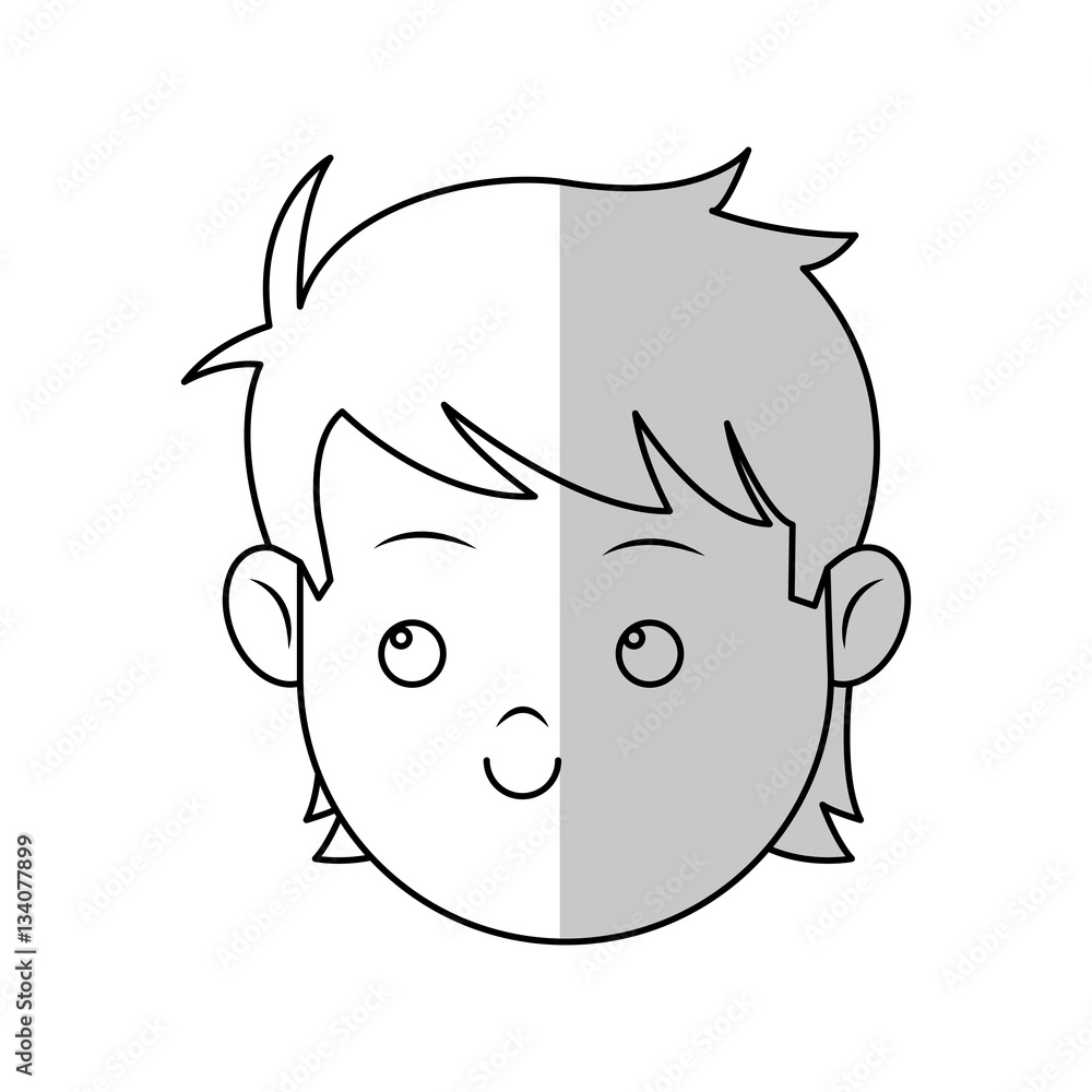 happy boy face cartoon icon over white background. vector illustration happy boy face cartoon icon over white background. vector illustration
