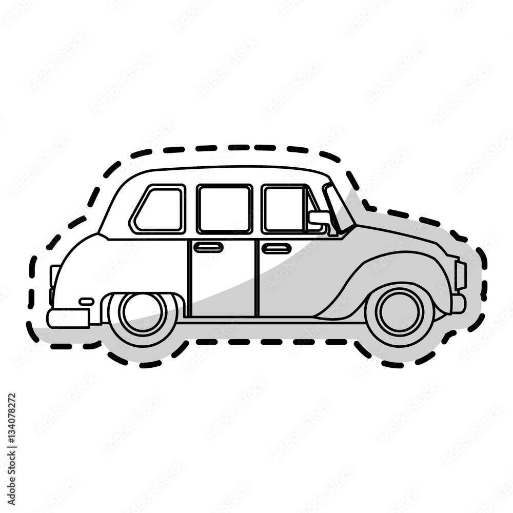 taxi car icon over white background. vector illustration