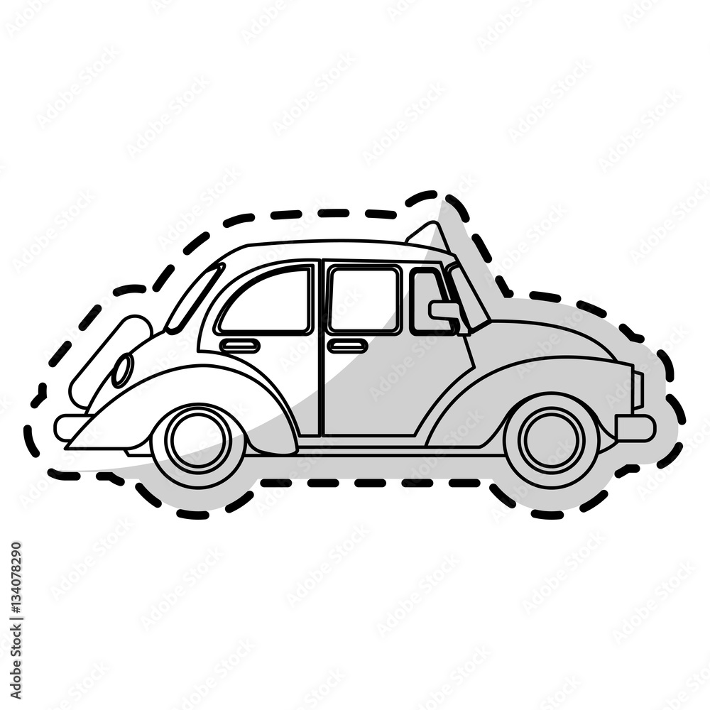 taxi car icon over white background. vector illustration