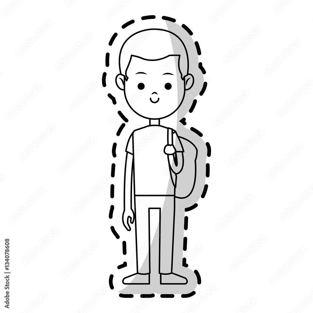 boy wearing casual clothes cartoon icon over white background. vector illustration boy wearing casual clothes cartoon icon over white background. vector illustration