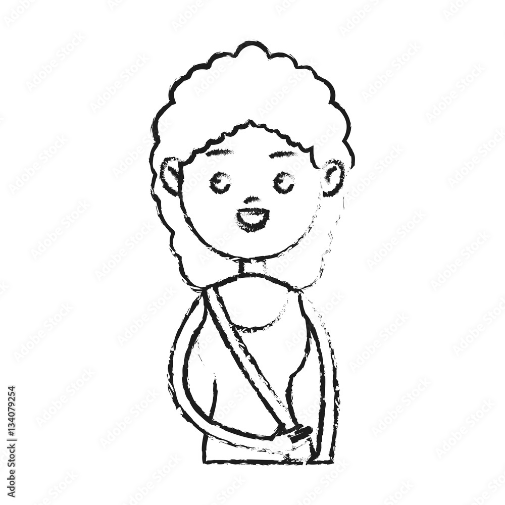 Fototapeta premium girl cartoon icon over white background. vector illustration