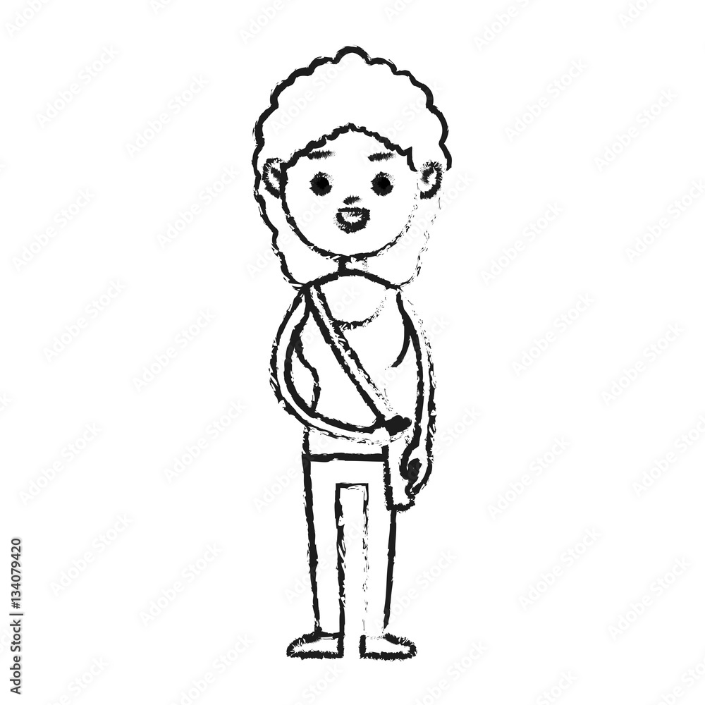 girl wearing casual clothes cartoon icon over white background. vector illustration