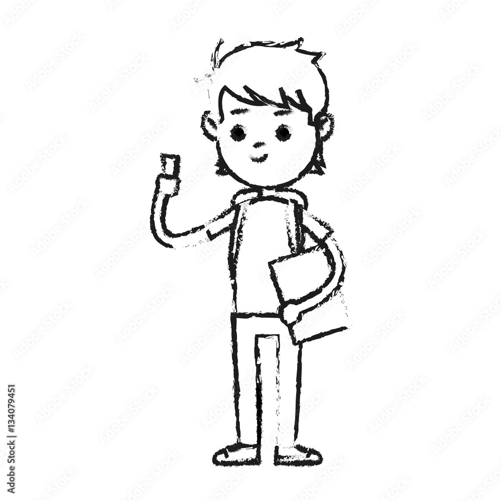 boy wearing casual clothes cartoon icon over white background. vector illustration boy wearing casual clothes cartoon icon over white background. vector illustration