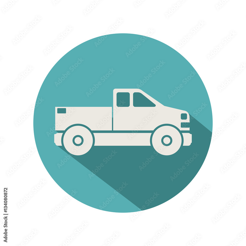 circular shape with van silhouette vector illustration circular shape with van silhouette vector illustration