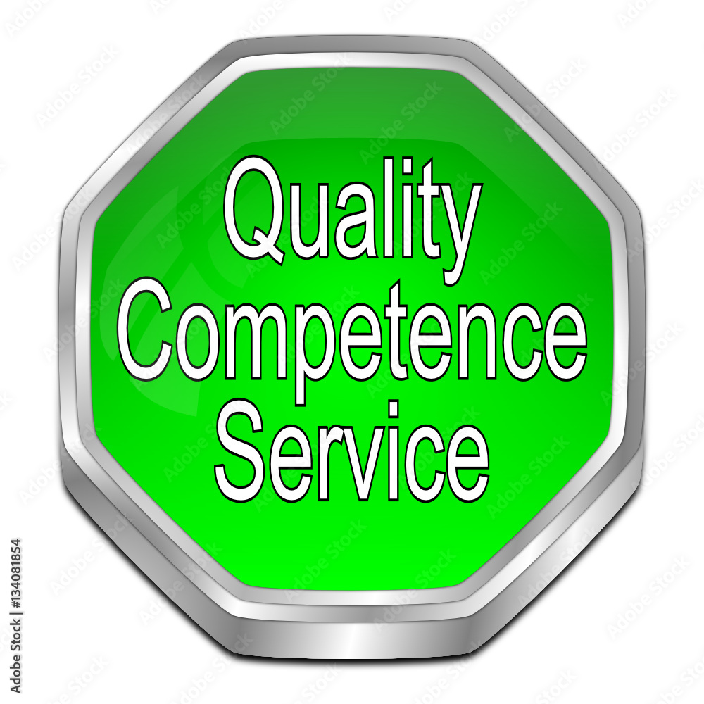 Quality Competence Service Button - 3D illustration Quality Competence Service Button - 3D illustration