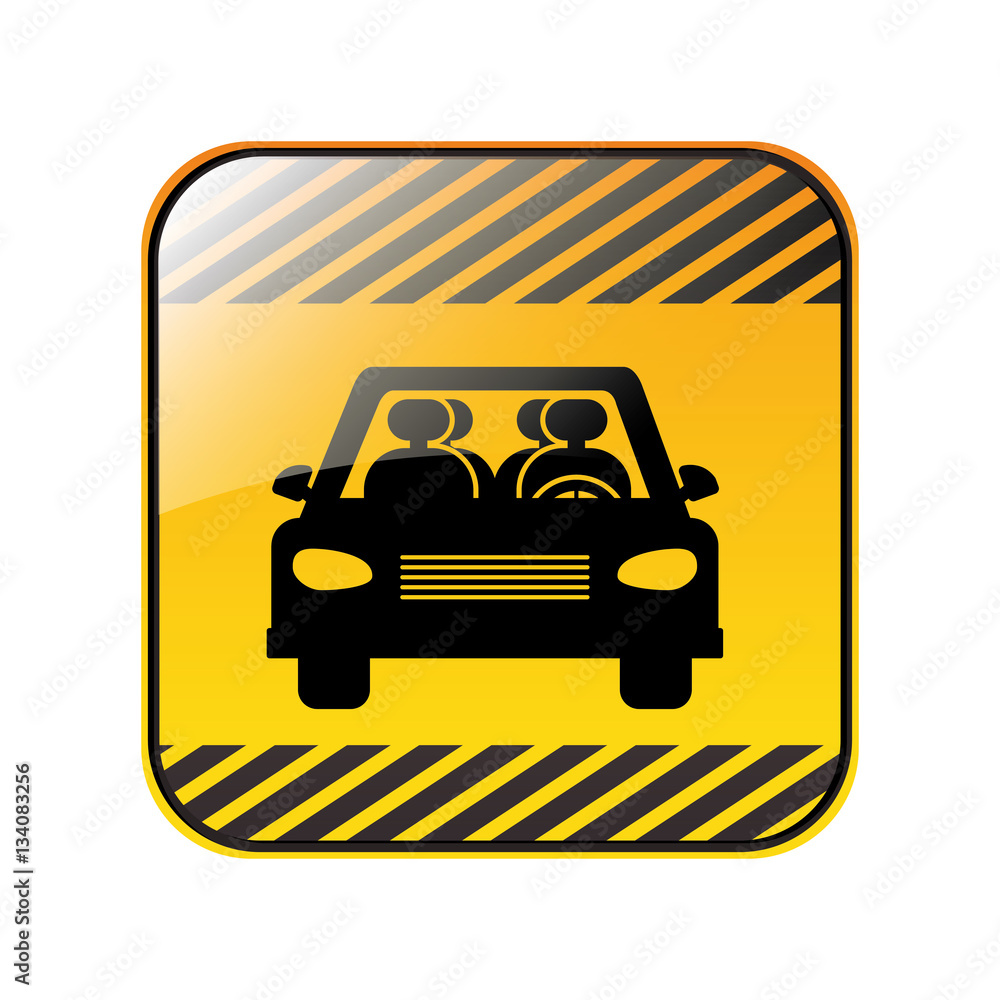 road sign square of car crossing vector illustration